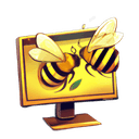 pair of bees humming over my pc